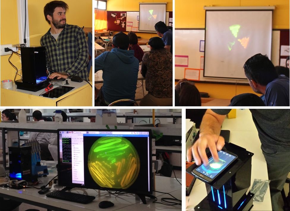 Fig. 4: Workshops in primary schools in Puerto Natales (top) and Valdivia (Bottom), Chilean patagonia.
