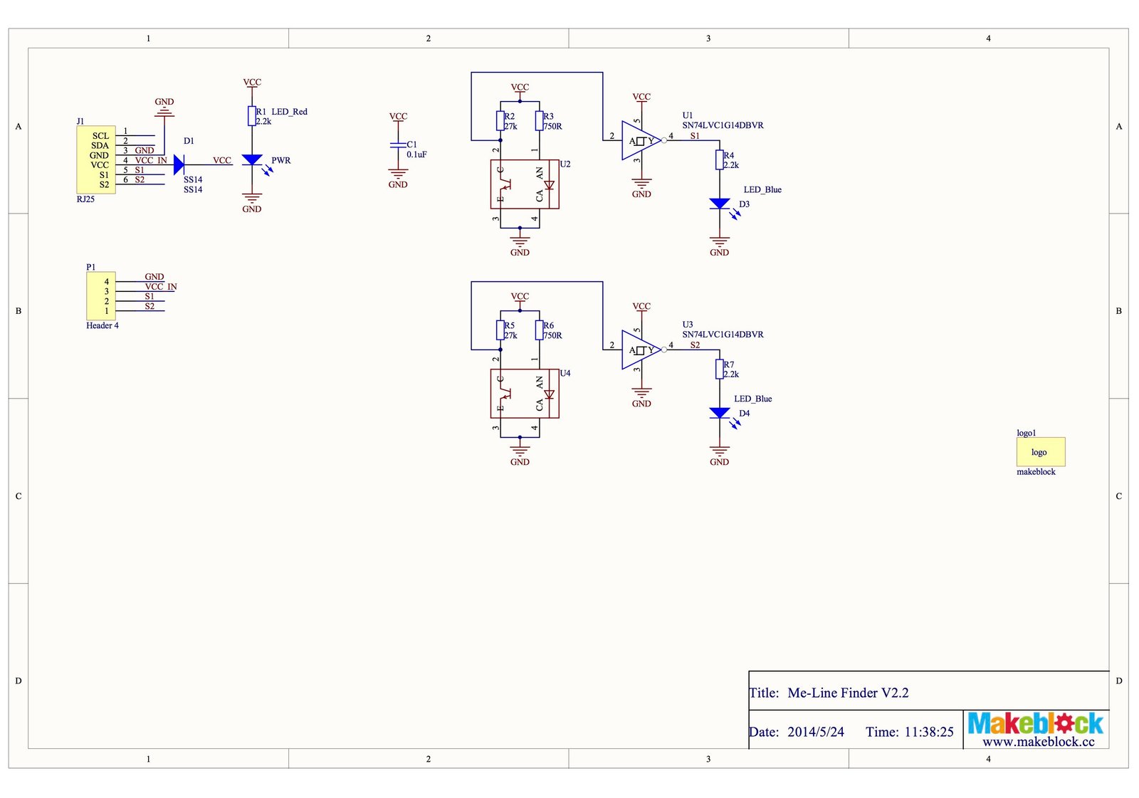 Makeblock mBot line follower circuit
