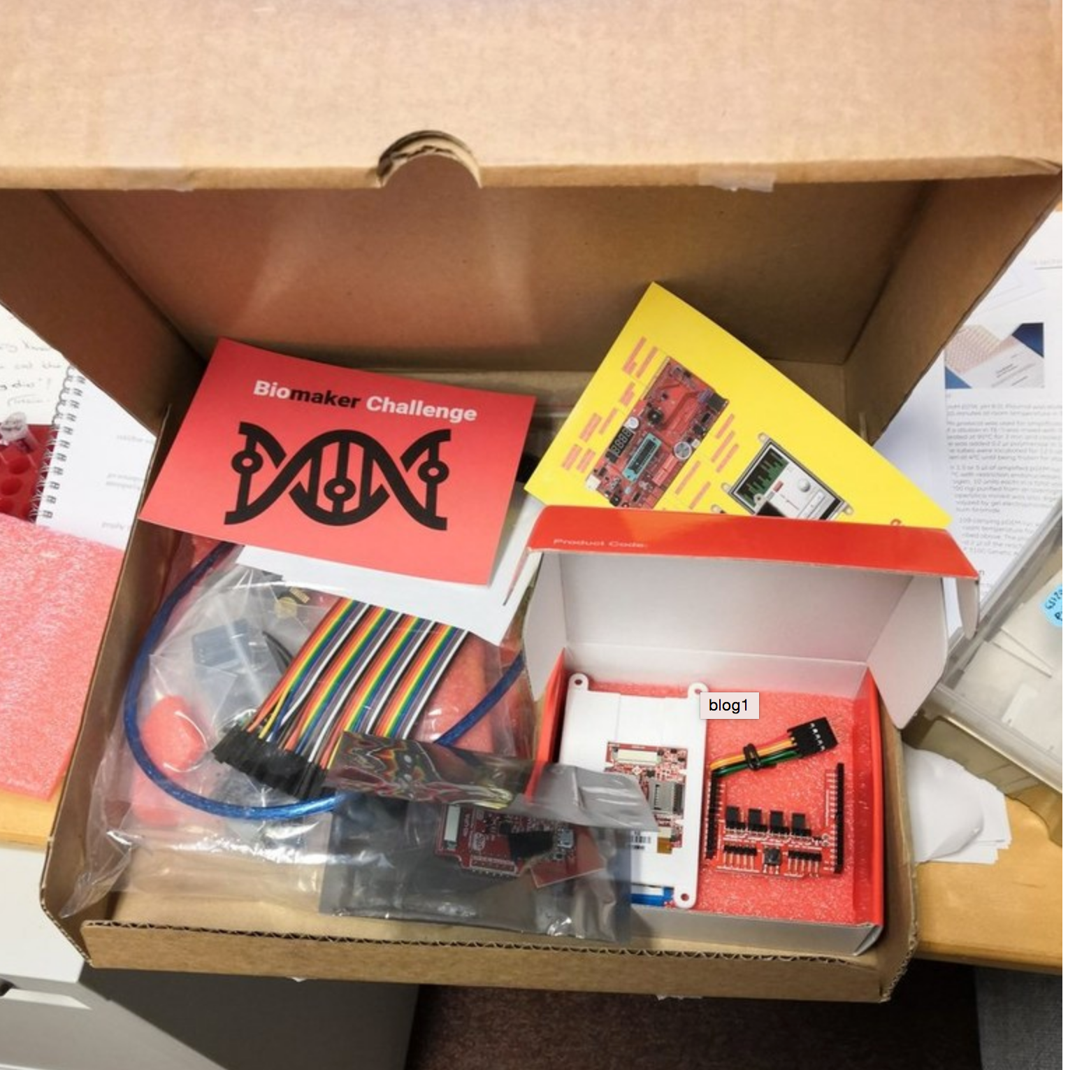 “What an exciting package to find on my desk first day back in the lab in 2019!”  Sam's kit arrives in Norwich