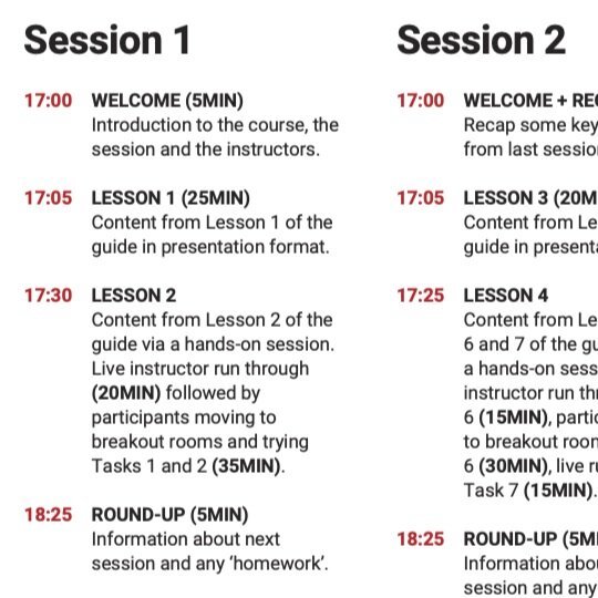 Suggested Course Structures