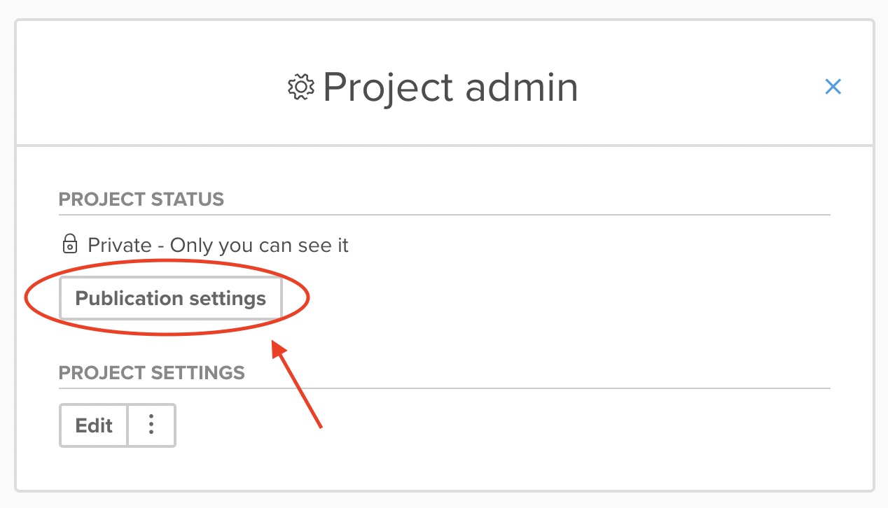 Click 'Publication settings'